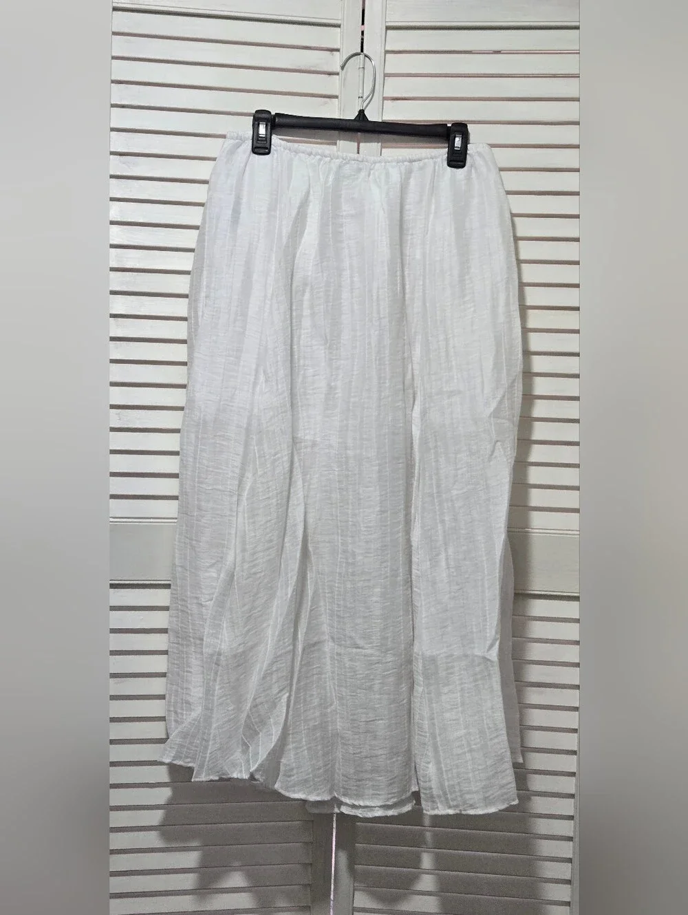 NWT J. CREW Pleated Drawstring Maxi Skirt in Linen Blend in WHITE